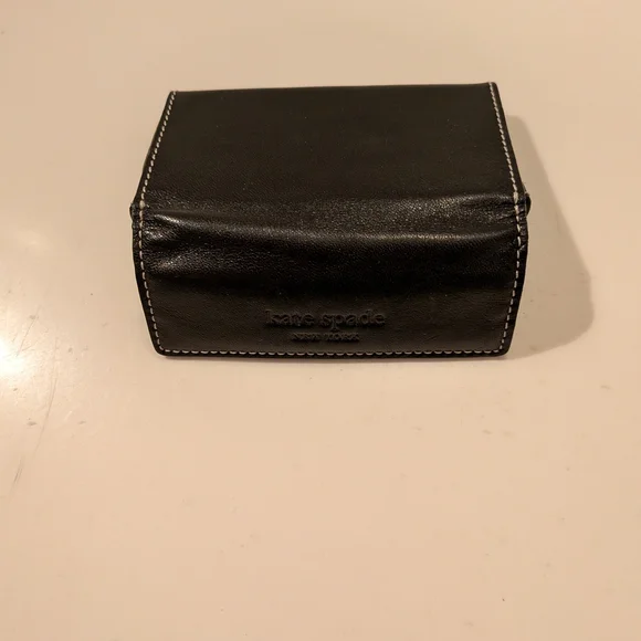RARE Kate Spade Black Leather Card Holder - Picture 4 of 6